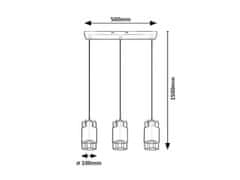Rabalux Rabalux závěsné svítidlo Dimitri E27 3x MAX 40W černá 3126