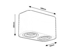 Rabalux Rabalux stropní svítidlo Kobald GU10 2x MAX 42W matná bílá 2054