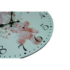 Goba Nástěnné hodiny Teddy růžový 1990995