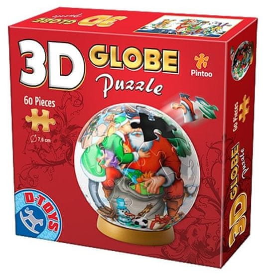 D-Toys 3D Globe puzzle Máme rádi Santu 60 dílků