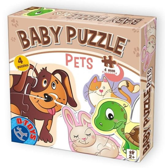 D-Toys Baby puzzle Domácí mazlíčci 4v1 (2-4 dílky)