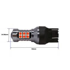 motoLEDy W21/5W LED žárovka 7443 12V CANBUS 1400lm červená