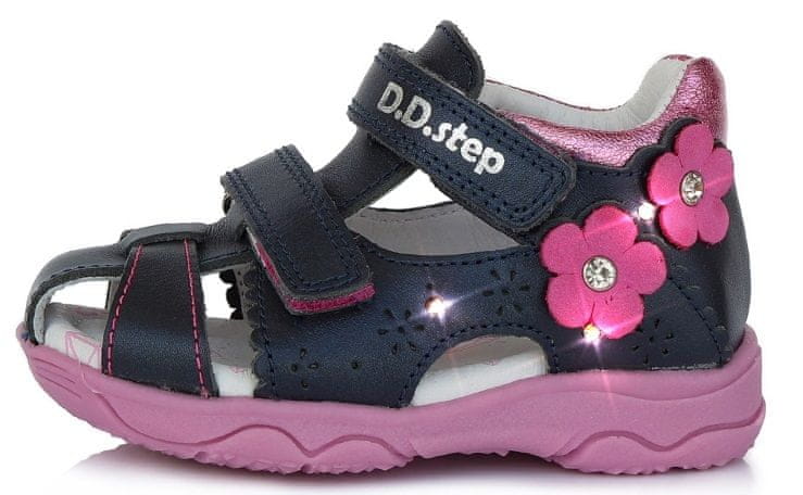 D-D-step dívčí sandály JAC64-762A tmavě modrá 21
