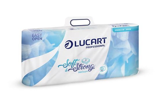 Lucart Professional Toaletní papír "Soft and Strong", bílá, třívrstvý, malé role, 10 rolí