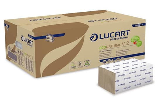 Lucart Professional Ručníky "EcoNaturalV2", skládané V, dvouvrstvé, Havana