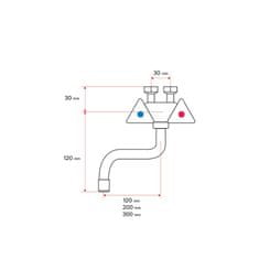 Mereo Dřezová nástěnná baterie, ramínko, 12cm, pro nízkotl. ohřívače CBS301001M - Mereo