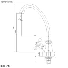 Mereo Retro Viktorie dřezový kohoutek stojánkový CBL721 - Mereo