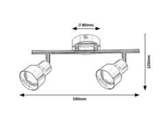 Rabalux Rabalux bodové svítidlo Blake GU10 2x MAX 50W saténová chromová 3184
