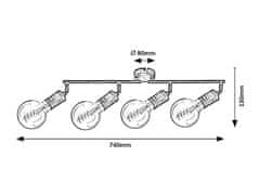 Rabalux Rabalux bodové svítidlo Fidel E27 4x MAX 25W antická zlatá 3217