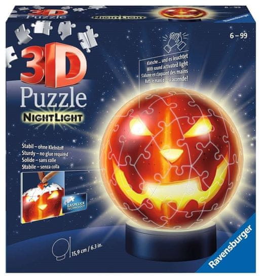 Ravensburger Svítící puzzleball Dýňová hlava 74 dílků