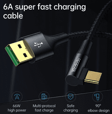 Mcdodo USB telefonní kabel Mcdodo - USB typ C 1,2 m černý CA-1220