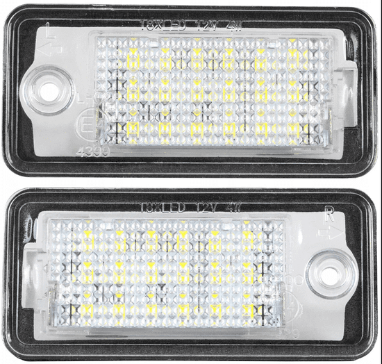 CO2 Sada 2ks LED osvětlení SPZ, AutoTune, pro Audi, A3 8P, S3, A4 S4 B6, A4 B7, A6 C6 4F, S6, A8 S8 D3, Q7 L0001
