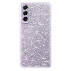 iSaprio Silikonové pouzdro - Abstract Triangles 03 - white pro Samsung Galaxy S21 FE 5G