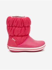 Crocs Růžové holčičí sněhule dětské Crocs Winter Puff 34-35