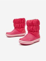 Crocs Růžové holčičí sněhule dětské Crocs Winter Puff 34-35