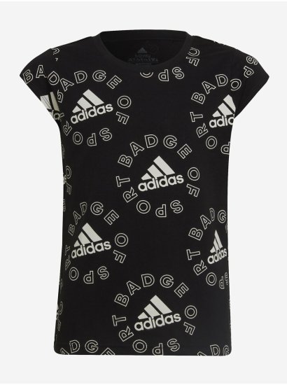 Adidas Černé holčičí vzorované tričko adidas Performance