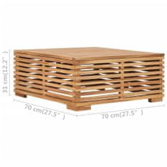 Greatstore Set zahradního stolu a podnožky krémová poduška masivní teak