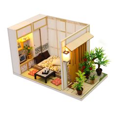 HABARRI Miniatura domečku DIY LED, kreativní sada, čínský pokoj