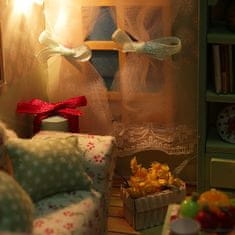 HABARRI Miniatura domečku DIY LED, kreativní sada, dřevěný pokoj