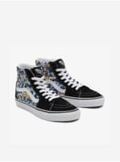 Vans Modro-černé dámské vzorované kotníkové tenisky se semišovými detaily VANS UA SK8-Hi 36 1/2