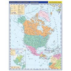Severní a Střední Amerika příruční politická mapa - 1 : 33 000 000