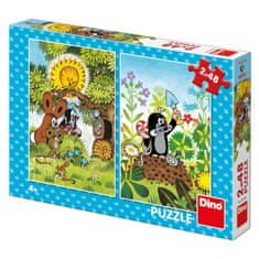 InnoVibe Puzzle 2v1 Krteček s přáteli u stromu a na krtinci - 2 x 48 dílků