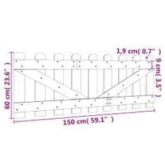 Vidaxl Laťkové plotové branky 2 ks 60 x 300 cm impregnovaná borovice