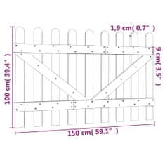 Vidaxl Laťkové plotové branky 2 ks 100 x 300 cm impregnovaná borovice