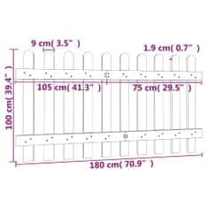 Vidaxl Laťkový plot 180 x 100 cm impregnovaná masivní borovice