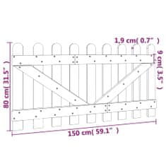 Vidaxl Laťkové plotové branky 2 ks 80 x 300 cm impregnovaná borovice