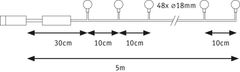 Paulmann PAULMANN Plug a Shine světelný řetěz IP44 5m 24V 3.000K 48x2lm 945.58 94558