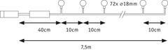 Paulmann PAULMANN Plug a Shine světelný řetěz IP44 7,5m 24V 3.000K 72x2lm 945.57 94557