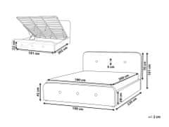 Beliani Béžová postel s úložným prostorem 180 x 200 RENNES