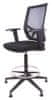 Pracovní židle "Sky", s držákem na nohy, s kluzáky, černé čalounění, síťové opěradlo, CM1105BAR