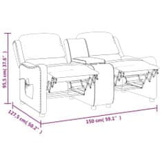 Vidaxl 2místné masážní polohovací křeslo držák nápojů hnědé umělá kůže