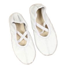 Bílé kožené taneční baletní boty Jr Nazo velikost 34