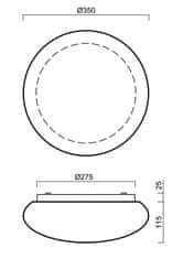 OSMONT OSMONT 63139 ARAKIS 2 stropní/nástěnné skleněné svítidlo bílá IP43 2700-6500 K 18W LED