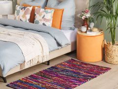 Beliani Různobarevný bavlněný koberec v tmavém odstínu 80x150 cm BARTIN