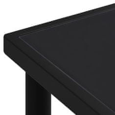 Greatstore Zahradní stůl se skleněnou deskou černý 150 x 90 x 74 cm ocel