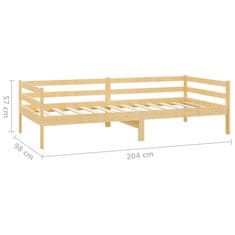 Greatstore Válenda s matrací 90 x 200 cm masivní borové dřevo