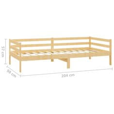 Greatstore Válenda s matrací 90 x 200 cm masivní borové dřevo