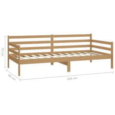 Greatstore Válenda s matrací 90 x 200 cm medově hnědá masivní borové dřevo