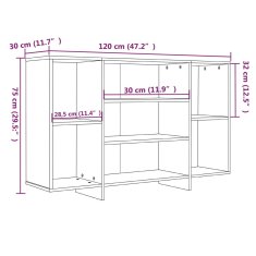 Vidaxl Příborník bílý s vysokým leskem 120 x 30 x 75 cm dřevotříska