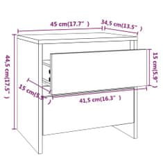 Greatstore Noční stolky 2 ks černé 45 x 34,5 x 44,5 cm dřevotříska