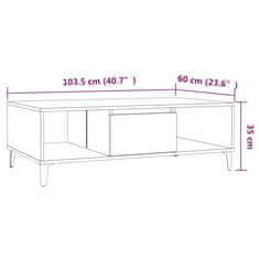 Greatstore Konferenční stolek kouřový dub 103,5 x 60 x 35 cm dřevotříska