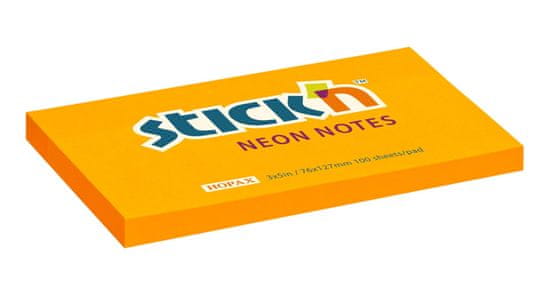 HOPAX Samolepící bloček Stick'n 21168 | 127x76 mm, 100 lístků, neonově oranžová