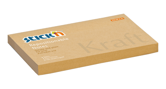 HOPAX Samolepící bloček Stick'n Kraft 21640 | 127x76 mm, 100 lístků, světle hnědá