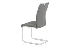 Autronic Moderní jídelní židle Jídelní židle šedá koženka / chrom (DCL-411 GREY)