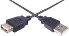 PremiumCord USB 2.0, A-A prodlužovací - 0,5m, černá