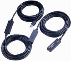 PremiumCord USB 3.0, A/M-A/F, 15m repeater a prodlužovací kabel